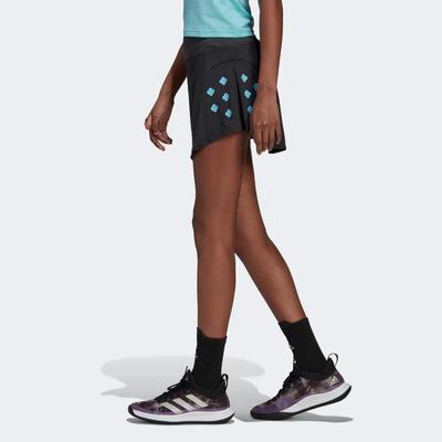 Adidas Womens Paris Tennis Skirt - Carbon/Pulse Aqua