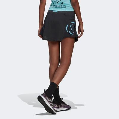 Adidas Womens Paris Tennis Skirt - Carbon/Pulse Aqua