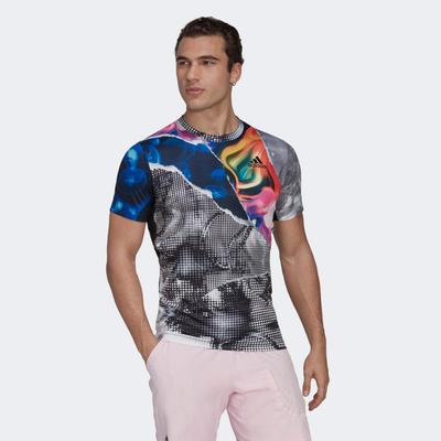 Adidas Mens U.S. Series Printed FreeLift T-Shirt - Multicoloured