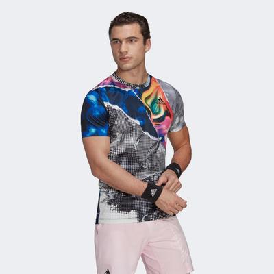 Adidas Mens U.S. Series Printed FreeLift T-Shirt - Multicoloured