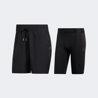 Adidas Mens Paris Two-In-One Shorts - Black - main image