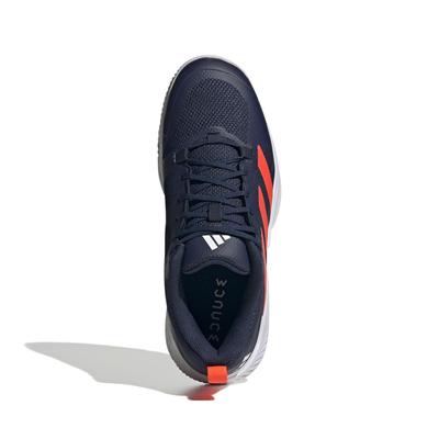 Adidas Mens Court Team Bounce 2.0 Indoor Court Shoes - Navy/Orange - main image