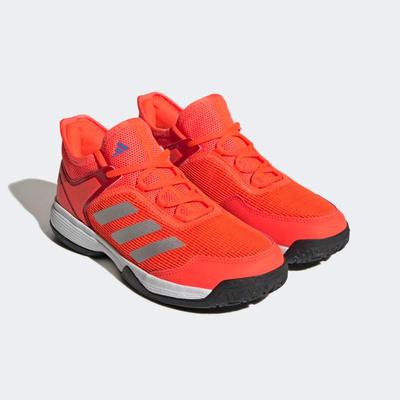 Adidas Kids Adizero Ubersonic 4 Tennis Shoes - Solar Red/Silver Metallic