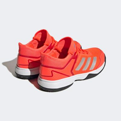 Adidas Kids Adizero Ubersonic 4 Tennis Shoes - Solar Red/Silver Metallic