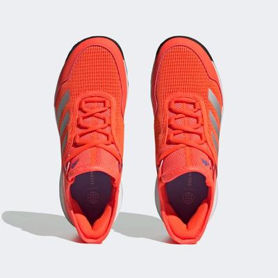 Adidas Kids Adizero Ubersonic 4 Tennis Shoes - Solar Red/Silver Metallic