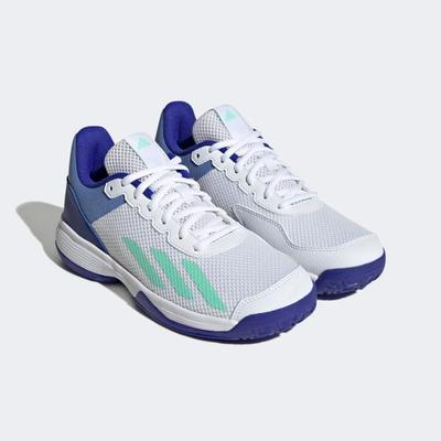 Adidas Kids Court Flash Tennis Shoes - Cloud White/Pulse Mint - main image