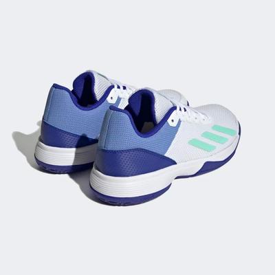 Adidas Kids Court Flash Tennis Shoes - Cloud White/Pulse Mint