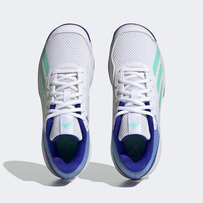 Adidas Kids Court Flash Tennis Shoes - Cloud White/Pulse Mint - main image