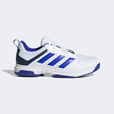 Adidas Mens Ligra 7 Indoor Court Shoes - Cloud White/Lucid Blue  - main image
