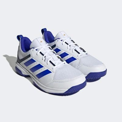 Adidas Mens Ligra 7 Indoor Court Shoes - Cloud White/Lucid Blue  - main image