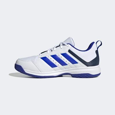 Adidas Mens Ligra 7 Indoor Court Shoes - Cloud White/Lucid Blue  - main image