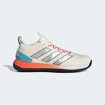 Adidas Mens Adizero Ubersonic 4 Clay Tennis Shoes - Chalk White/Silver Metallic/Preloved Blue - main image