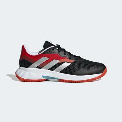 Adidas Mens Courtjam Control Clay Tennis Shoes - Core Black/Better Scarlet - main image