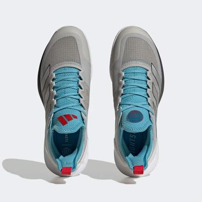 Adidas Womens Ubersonic 4 Clay Tennis Shoes - Metal Grey/Preloved Blue - main image