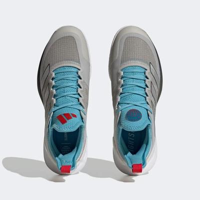 Adidas Womens Ubersonic 4 Clay Tennis Shoes - Metal Grey/Preloved Blue