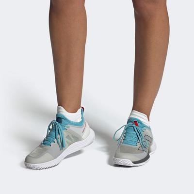 Adidas Womens Ubersonic 4 Clay Tennis Shoes - Metal Grey/Preloved Blue - main image