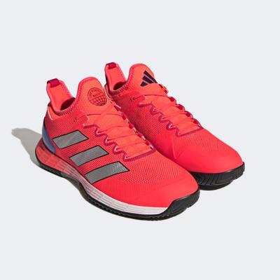 Adidas Mens Adizero Ubersonic 4 Tennis Shoes - Solar Red/Silver Metallic