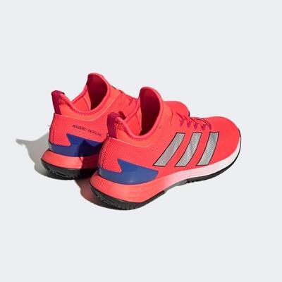 Adidas Mens Adizero Ubersonic 4 Tennis Shoes - Solar Red/Silver Metallic