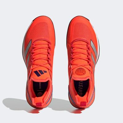 Adidas Mens Adizero Ubersonic 4 Tennis Shoes - Solar Red/Silver Metallic