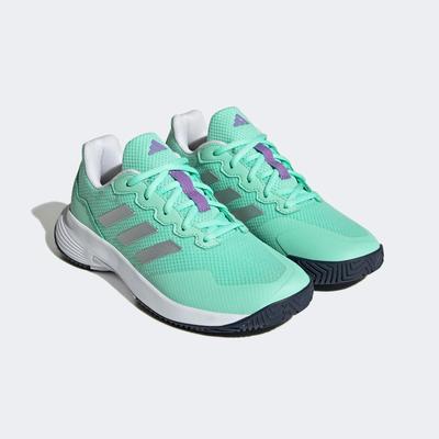Adidas Womens GameCourt 2.0 Tennis Shoes - Pulse Mint/Silver Metallic - main image