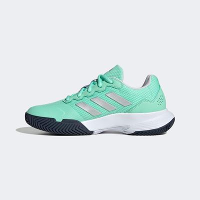 Adidas Womens GameCourt 2.0 Tennis Shoes - Pulse Mint/Silver Metallic - main image