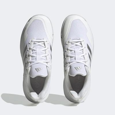 Adidas Womens GameCourt 2.0 Tennis Shoes - Cloud White/Silver Metallic - main image