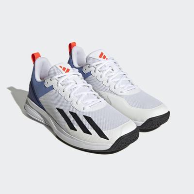 Adidas Mens Court Flash Speed Tennis Shoes - Cloud White/Core Black/Blue