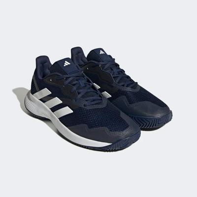 Adidas Mens Courtjam Control Tennis Shoes - Team Navy/Cloud White