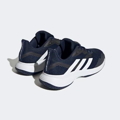 Adidas Mens Courtjam Control Tennis Shoes - Team Navy/Cloud White