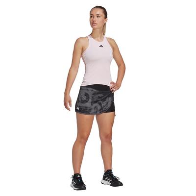 Adidas Womens Graphic Tennis Skirt - Grey Five/Carbon