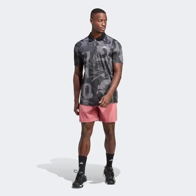 Adidas Mens Club Graphic Polo - Grey Five/Black