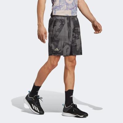 Adidas Mens Club Graphic Shorts - Black/White