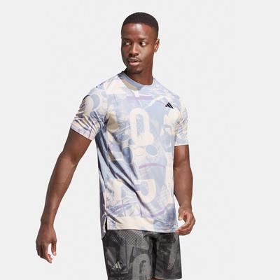 Adidas Mens Spring Club Graphic Tee - Wonder Taupe/Violet Fusion