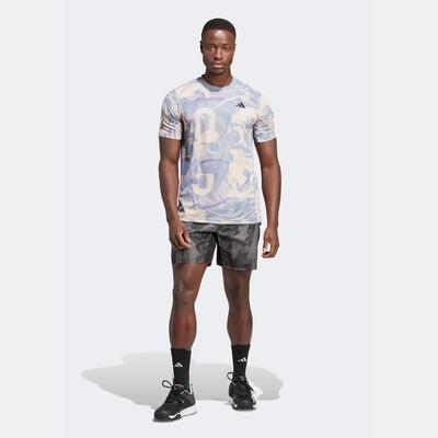 Adidas Mens Spring Club Graphic Tee - Wonder Taupe/Violet Fusion