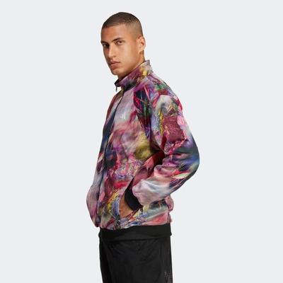 Adidas Mens Melbourne Stretch Woven Tennis Jacket - Black/Multicolour