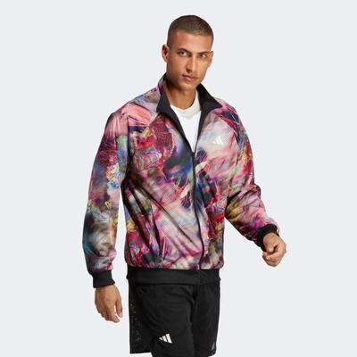 Adidas Mens Melbourne Stretch Woven Tennis Jacket - Black/Multicolour