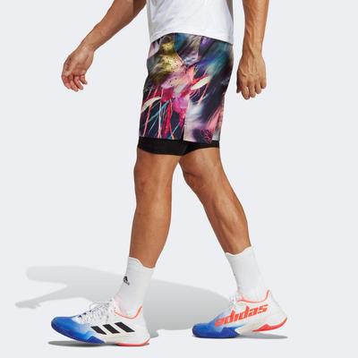 Adidas Mens Melbourne Ergo Graphic Tennis Shorts - Multicoloured