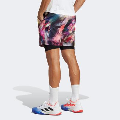 Adidas Mens Melbourne Ergo Graphic Tennis Shorts - Multicoloured