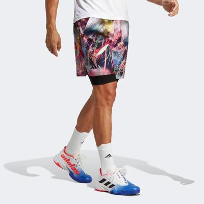 Adidas Mens Melbourne Ergo Graphic Tennis Shorts - Multicoloured