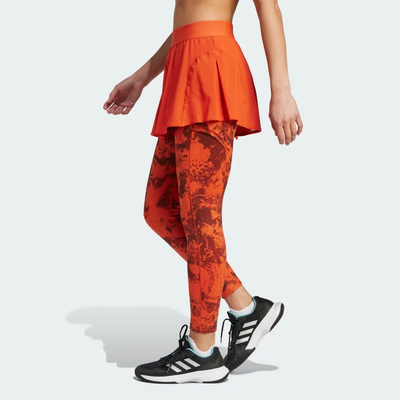 Adidas Womens Tennis Paris Two-in-One Leggings - Preloved Red/Halo Blush - main image