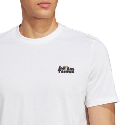 Adidas Mens Pop Graphic Tennis Tee - White - main image