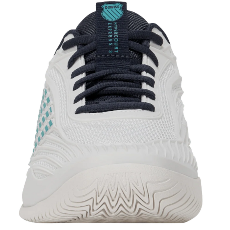 K-Swiss Mens Hypercourt Express 3 Tennis Shoes - Blanc De Blanc/Carbon/Baltic - main image