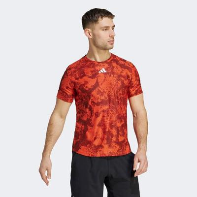 Adidas Mens Paris Freelift Tee - Preloved Red - main image