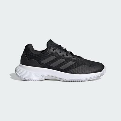 Adidas Womens GameCourt 2.0 Tennis Shoes - Core Black/Silver Metallic - main image