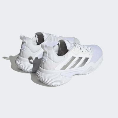 Adidas Womens Barricade Tennis Shoes - Cloud White/Silver Metallic