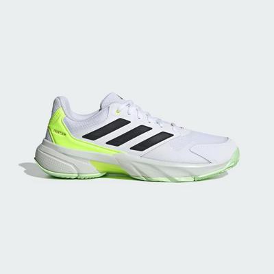 Adidas Mens Courtjam Control 3 Tennis Shoes - Cloud White/Lucid Lemon - main image