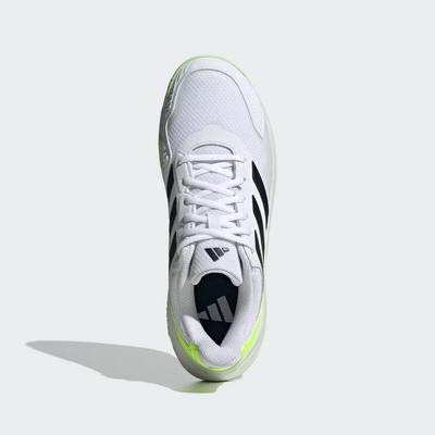 Adidas Mens Courtjam Control 3 Tennis Shoes - Cloud White/Lucid Lemon - main image
