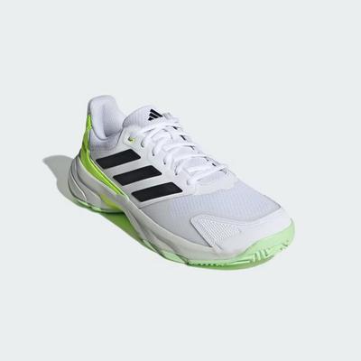 Adidas Mens Courtjam Control 3 Tennis Shoes - Cloud White/Lucid Lemon - main image