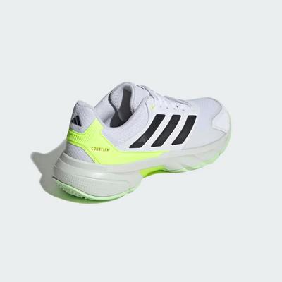 Adidas Mens Courtjam Control 3 Tennis Shoes - Cloud White/Lucid Lemon - main image