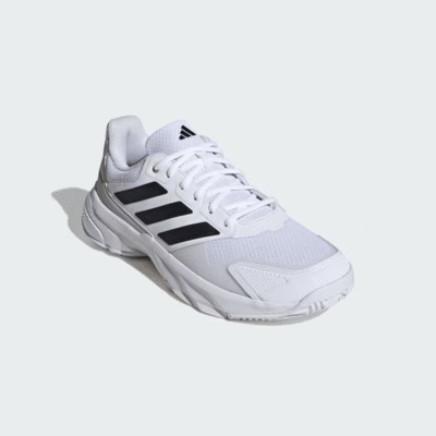 Adidas Mens Courtjam Control 3 Tennis Shoes - Cloud White/Core Black - main image